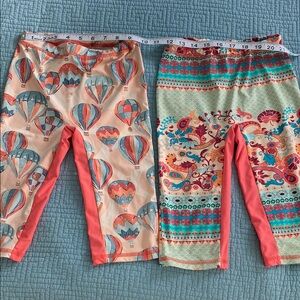 Two pair homemade Colorful Patterned kids pants (might be for swimming?)